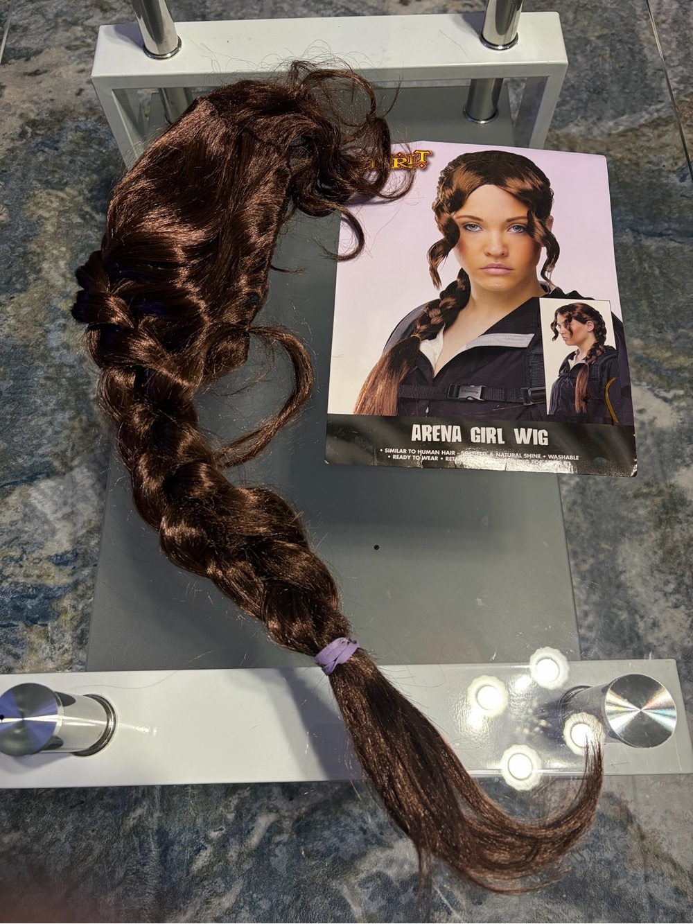 Arena Girl Wig - Brown Braided Costume Hair